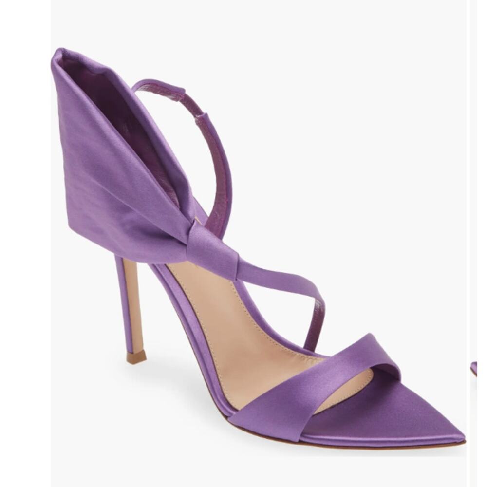 Gianvito Rossi Raso Sandal Purple Satin Size 8 / EU 38 NWT $1,195 Made in Italy
